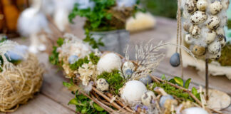 Ostergestecke, Tischdekoration, Landhausstil, Vintage