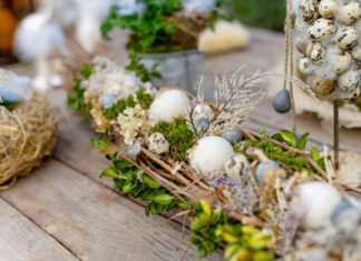 Ostergestecke, Tischdekoration, Landhausstil, Vintage