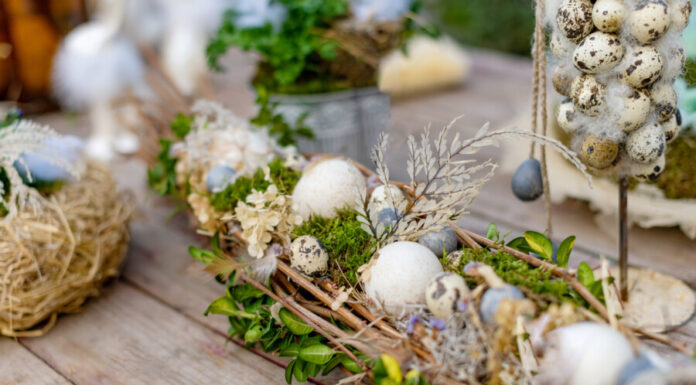 Ostergestecke, Tischdekoration, Landhausstil, Vintage