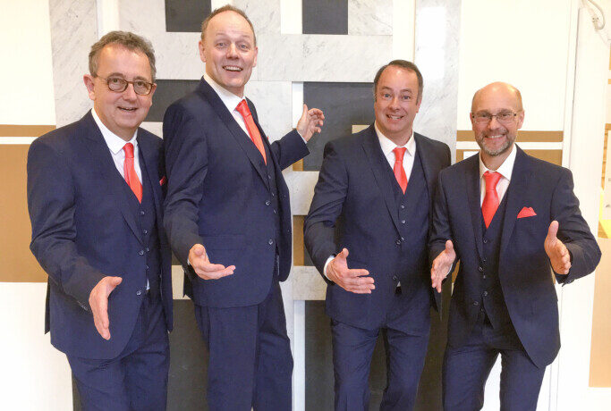 TAKE FOUR Gruppenbild von Take Four zum Jubiläumskonzert