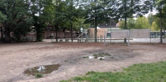 Ortsbeirat Russee: Kinder wünschen sich einen besseren Bolzplatz Pfützen auf dem Bolzplatz